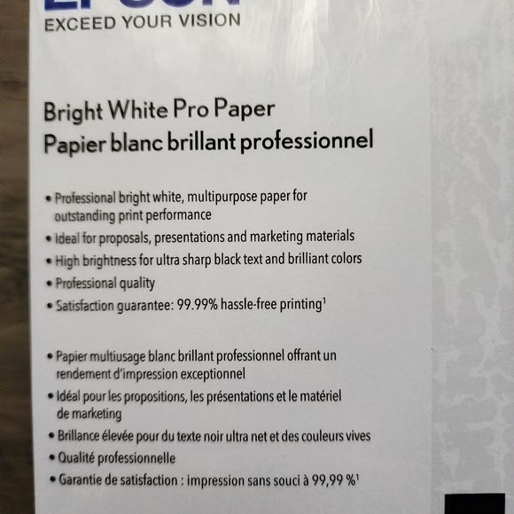 24lb. 8.5" x 11" Bright White Pro Paper - Picture 2 of 4